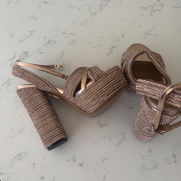 Aquazzura gold platform sandal heels - Picture 6 of 11